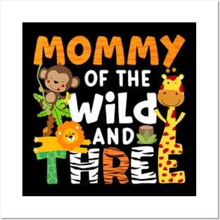 Mommy Of The Wild and Three Zoo Birthday Party Safari Theme Posters and Art